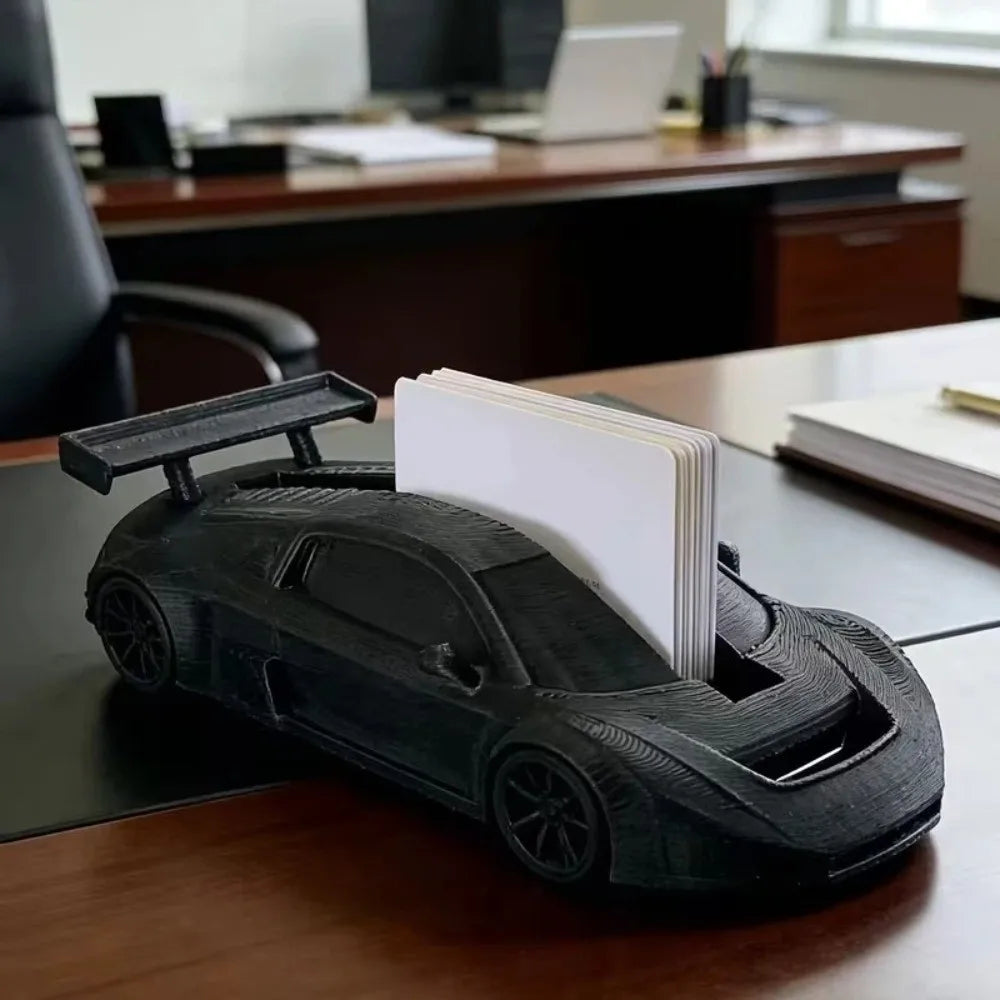 3D Printing Sports Car Business Card Holder Realistic Plastic Business Card Storage Box Auto-Themed Novelty Name Card Organizer Oasis Select