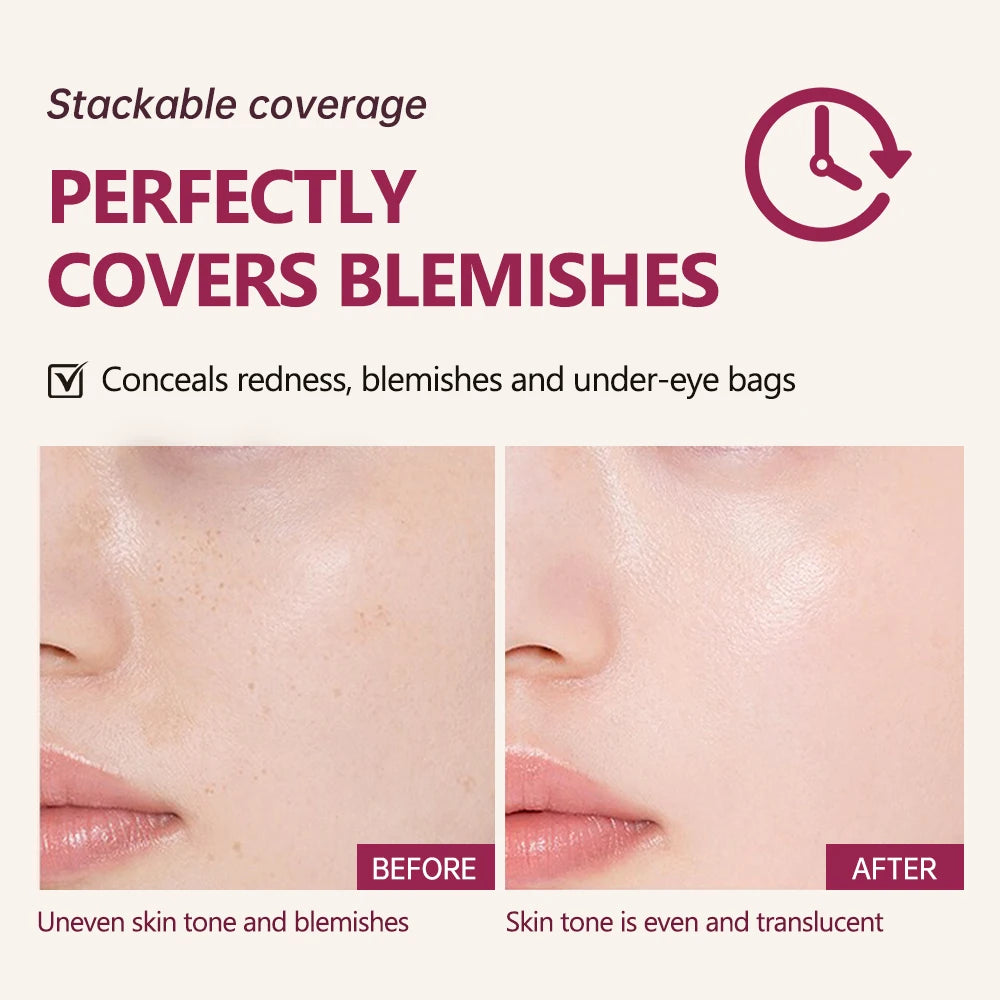 Semi-matte CC Cream Cushion Natural Concealer Whitening Long-lasting Creamy Texture Foundation Face Base Makeup Cosmetics Oasis Select
