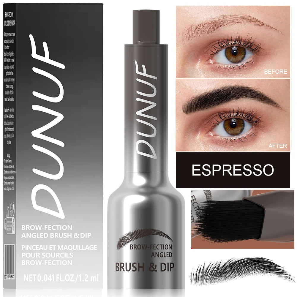 DUNUF 3D Dye Eyebrow Pencil Anti-smudge Waterproof Long Lasting Black Brown Large Brush Natural Wild Eyebrow Enhancers Cream Oasis Select 02
