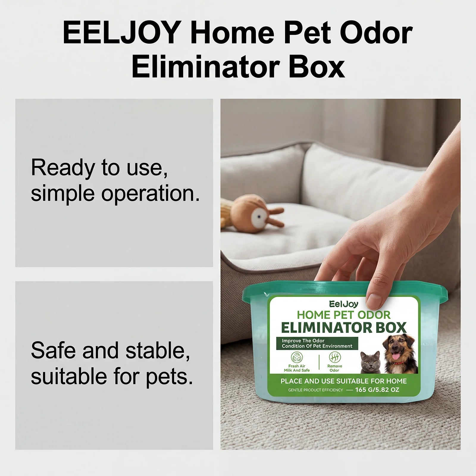 165g Pet Odor Eliminator Box Home Long Lasting Fresh Air For Cat Litter Box Dog Toilet Safe For Pets And Family Oasis Select