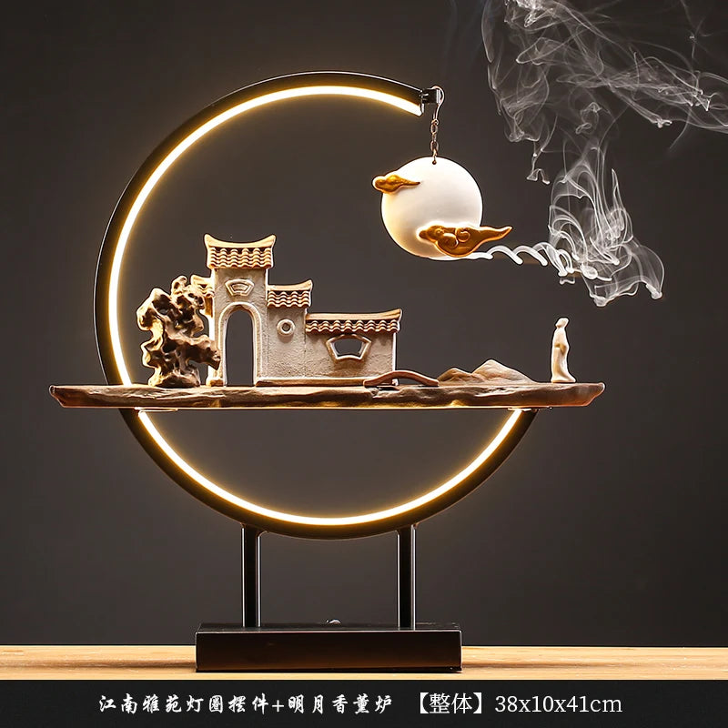 Chinese Zen retro simple ceramic hand aromatherapy reversion aromatherapy stove tea room living room decoration Oasis Select H