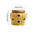 Pumpkin Jar with Lid Hollow Out Kitchen Ventilation Storage Tank Durable Ceramic Garlic Ginger Dried Chili Pepper Storage Jars Oasis Select Yellow