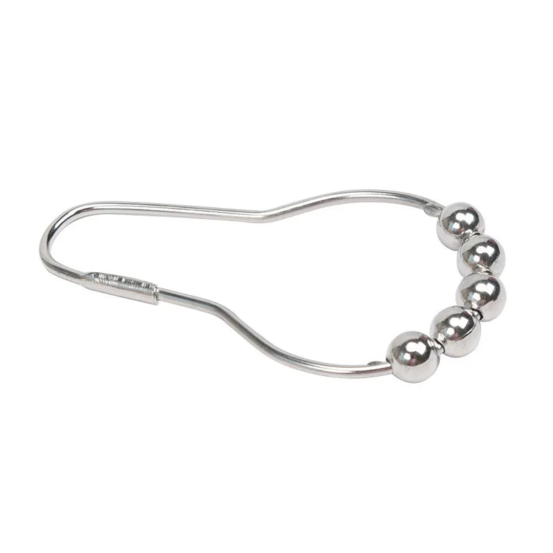 12 pcs/pack Rustproof Bath Curtain Rollerball Shower Curtain Rings Hooks 5 Roller Polished Satin Nickel Ball Curtain Accessories Oasis Select