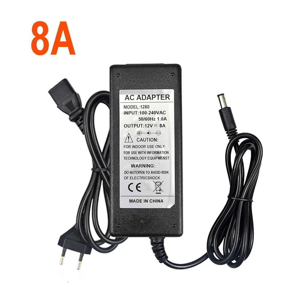 Switching LED Power Supply AC 220V to DC 12V Transformer 1A-8A Charger Adapters Lighting Accessory for LED Bulbs/LED Strips Oasis Select