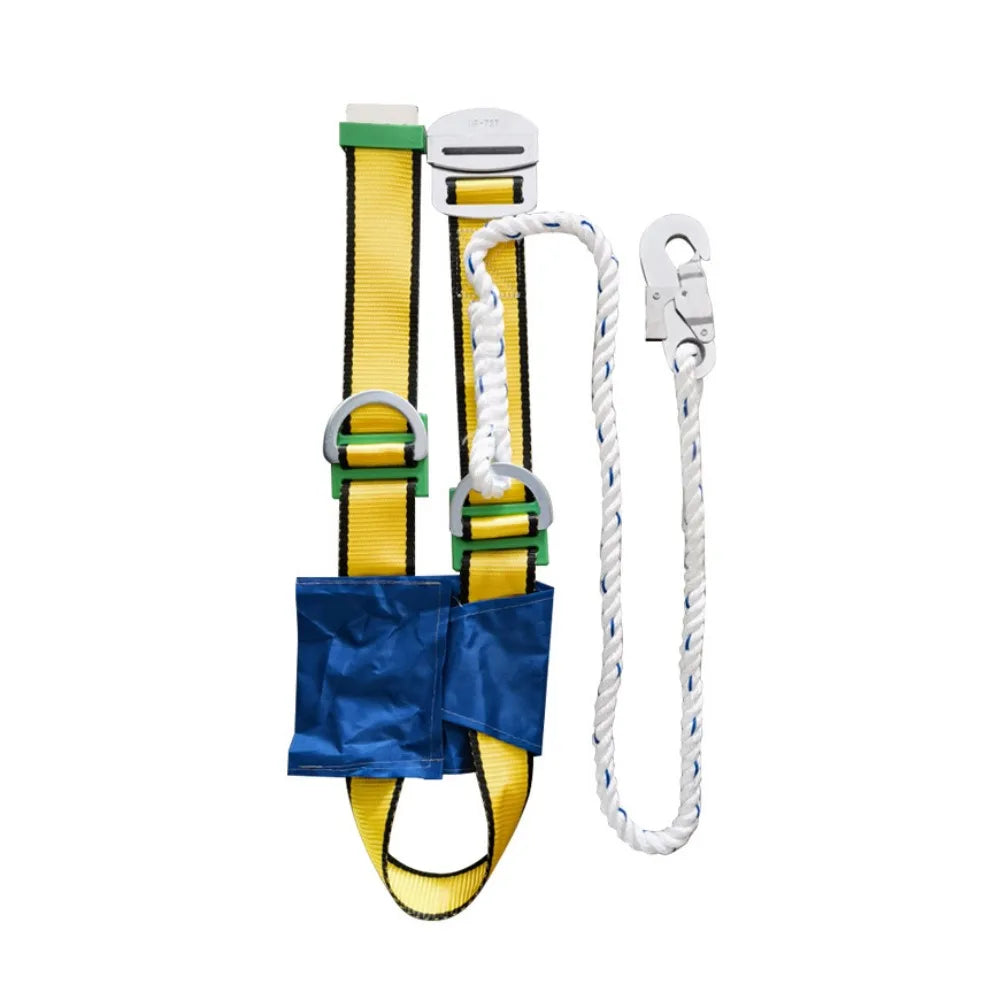 Professional Grade Outdoor Safety Belt Adjustable Quick-Connect Buckle Safety Rope Fall Prevention Rope Hook Rope Lock Set Oasis Select Yellow