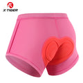 X-TIGER Cycling Underwear 3D Padded Shockproof Mountain MTB Bicycle Shorts Riding Bike Sport Underwear Tights Women Shorts Oasis Select Pink XL