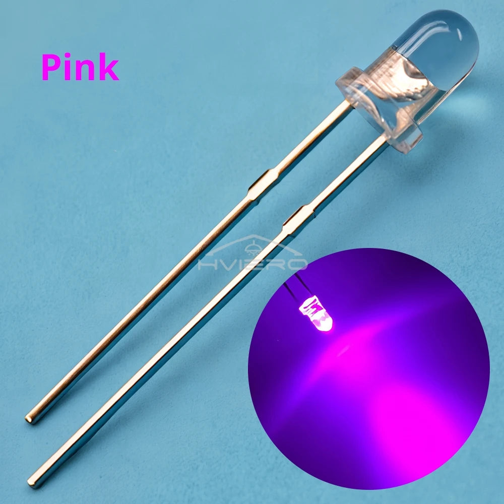 100Pcs 3mm LED Diode Assortment Kit – Ultra Bright Multi-Color