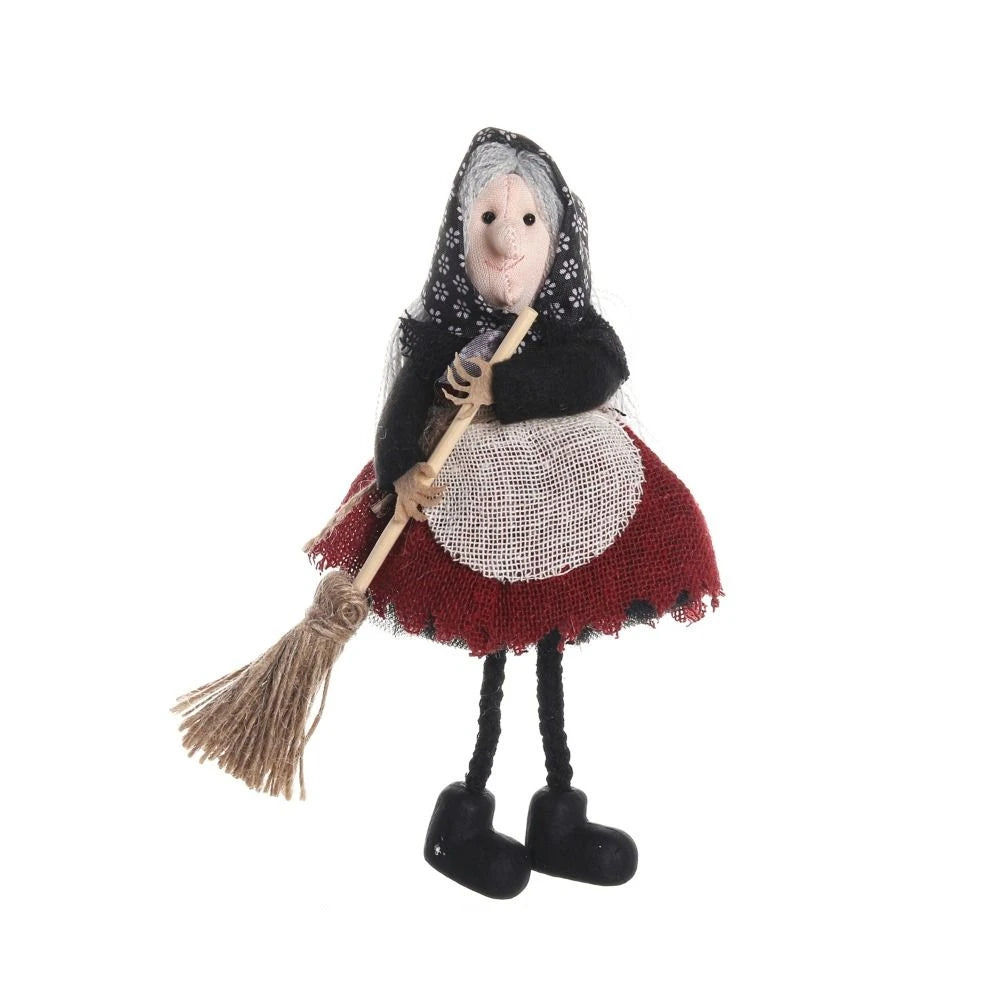 Halloween Witch Apron Ornament | Cute Broom Pendant Decor