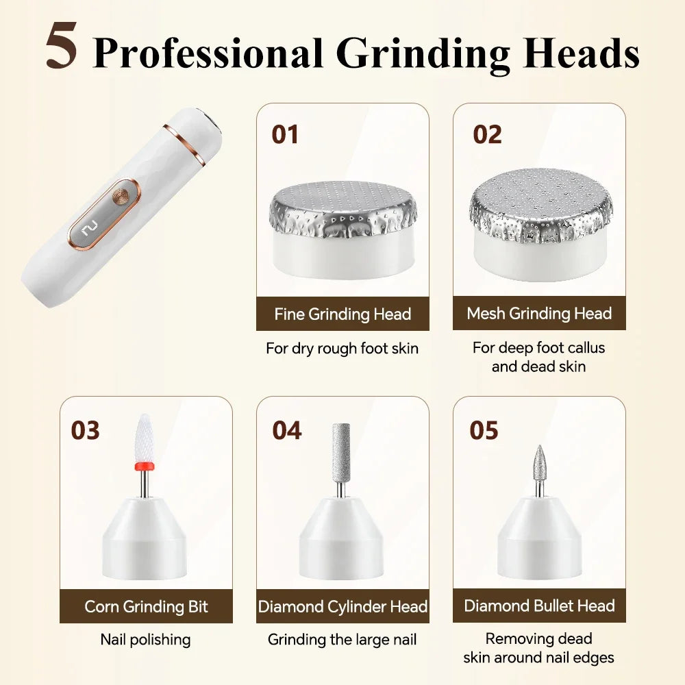 AFDEAL 2-in-1 Cordless Electric Nail Drill & Callus Remover Kit