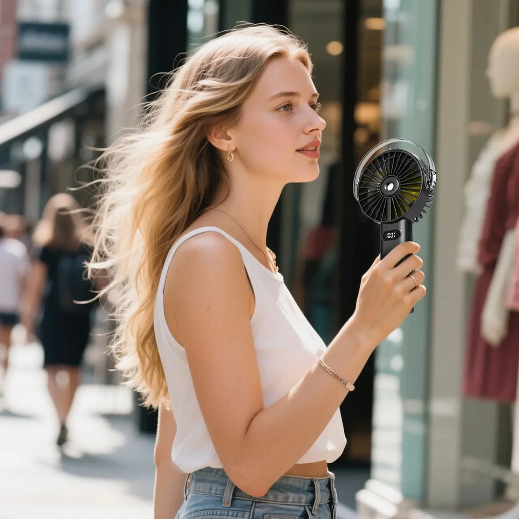 URGGU Portable Misting Fan – 4000mAh Handheld USB Fan