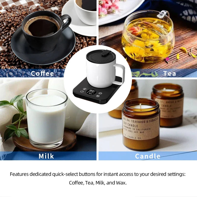 URGGU 36W Mug Warmer – 9 Heat Settings for Coffee & Tea