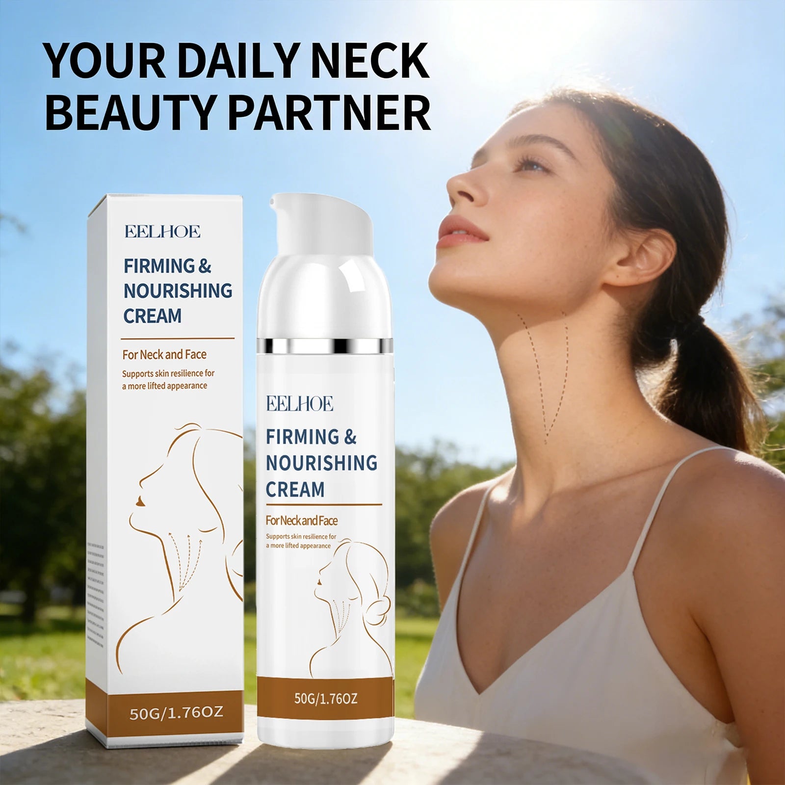 Firming Nourishing Cream Neck Face Lifting Hydrating Fine Lines Brighten Moisturizing Daily Care 50g Tighten Lift Neck Cream Oasis Select