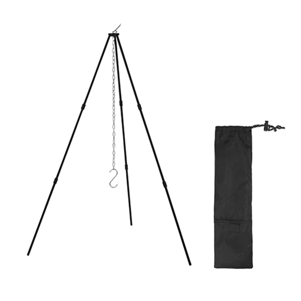 Camping Bonfire Tripod – Aluminum Alloy Detachable Stand Campfire Cooking Tripod Oasis Select Black Small Australia