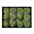 12 Velvet Christmas Tree Decorations 8cm Flocked Ornaments for Seasonal Home Display on Trees Garlands and Fireplaces Oasis Select Green China Mainland
