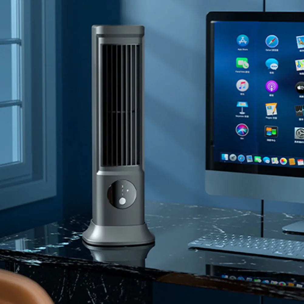 USB Rechargeable Desk Fan – 3 Speed Quiet Portable Tower Fan Portable Desk Fan Oasis Select