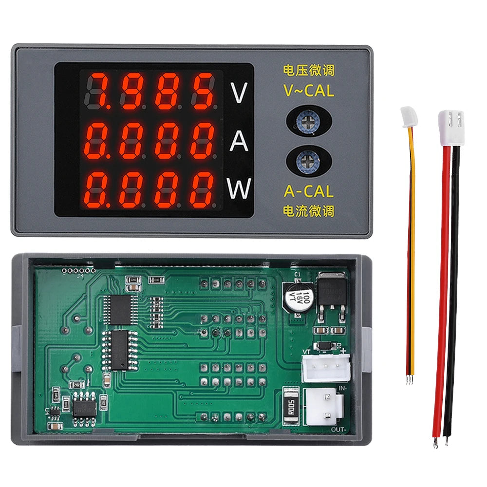 Digital Voltmeter Ammeter Wattmeter Voltage Current Energy Meter DC 0~100V 10A 1000W High Precision Power Meter Oasis Select Red Red Red