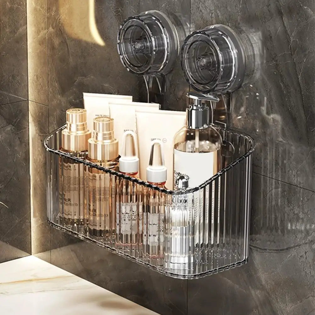 Shower Suction Cup Shelf Basket Punch-free Storage Holder Installation Bathroom Organizer Storage Rotating to Suck Remove Oasis Select B