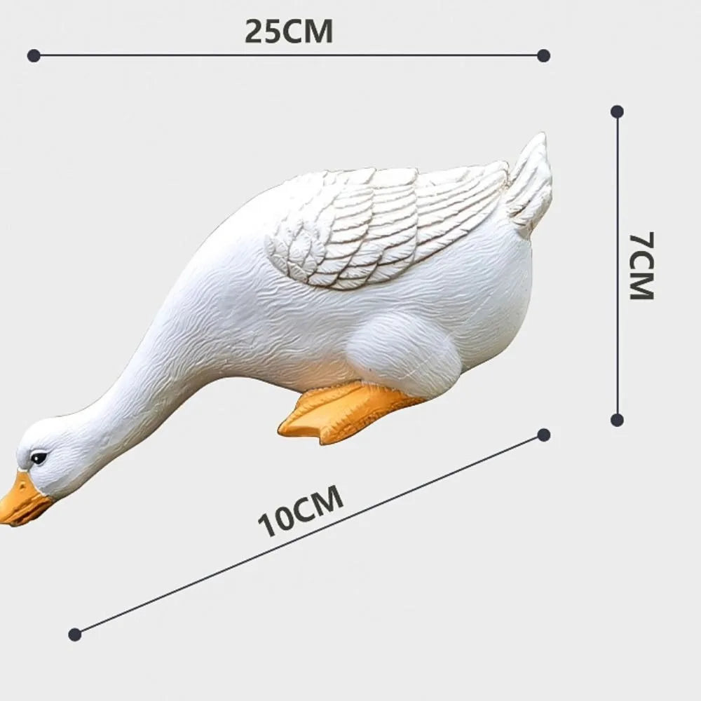 Pond Decorative Resin Duck Figurines Miniature Cute Garden Statues Simulated Exquisite Yard Ornament Outdoor Statue Oasis Select Large drinking duck
