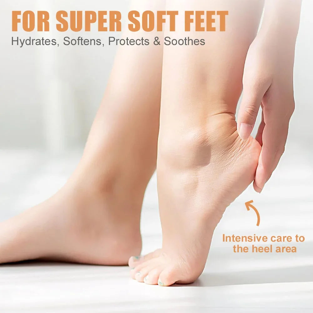 Ultra-Hydrating Beeswax Foot Cream Shea Butter Coconut Oil for Softening Dry Cracked Feet Gentle Exfoliation Daily Foot Care Oasis Select