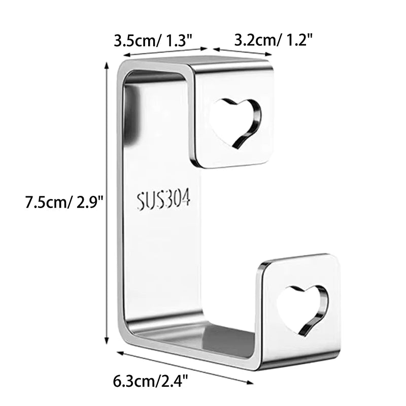 1pc Basin Storage Wall Hook Punch-Free Bathroom Wash Basin Hanger Adhesive Sink Organizer Hook Oasis Select