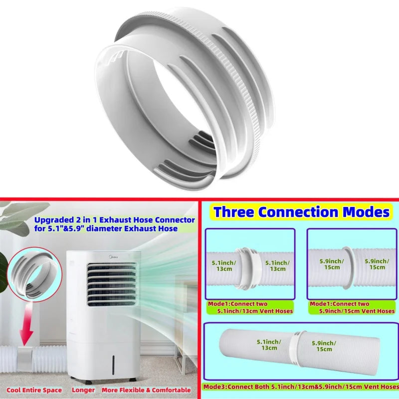 13/15cm Portable AC Exhaust Hose Adapter & Window Vent Connector