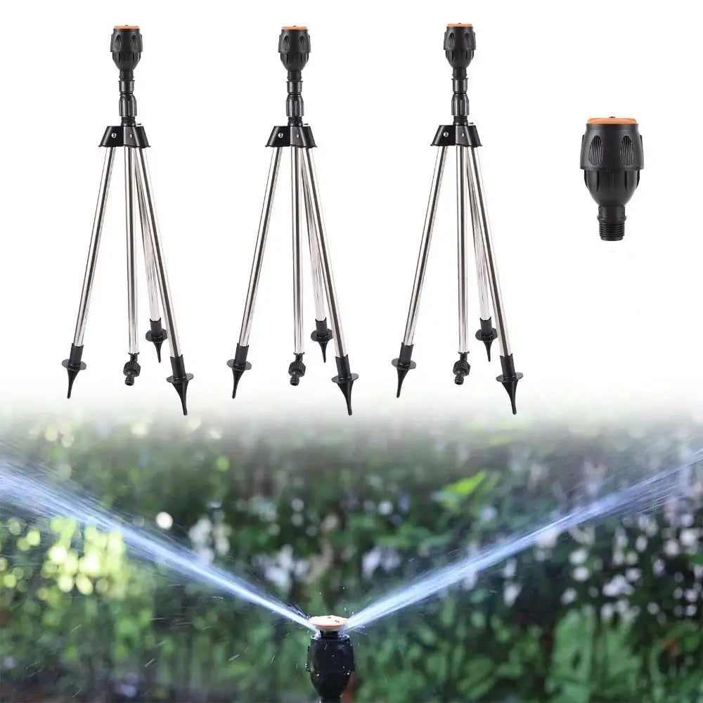 360°Rotary Tripod Sprinkler Telescopic Adjustable Range Lawn Watering Sprinkler Standing Automatic Irrigation Sprinkler Head Oasis Select