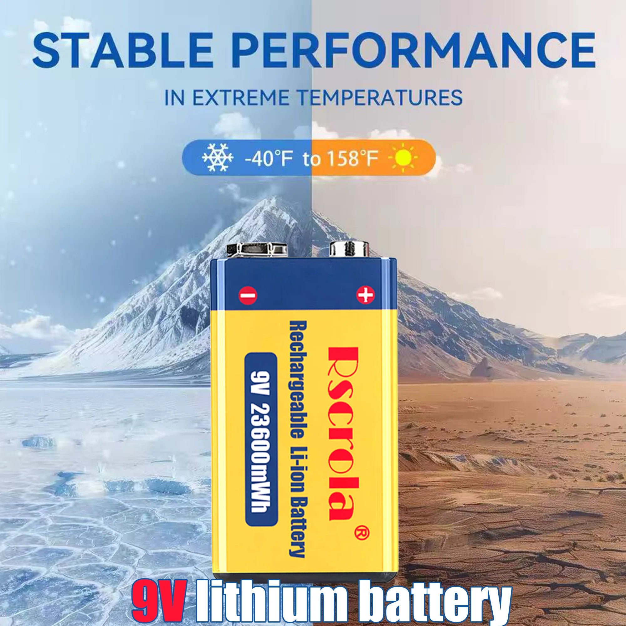 9V 23600mWh USB Lithium-ion Batteries 9V 6F22 Li-po Battery Constant Voltage 9V Output USB Li-ion Rechargeable Batteries Oasis Select