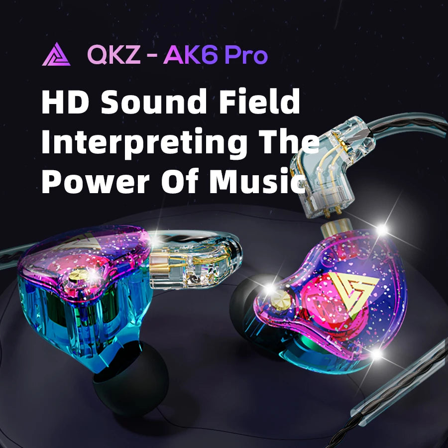 QKZ AK6 EDX Pro 1DD Earphone Copper Dual Driver inear HIFI Stereo headset Monitor Sports Earbuds With Mic Gaming Headphone ZST X Oasis Select