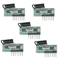 433MHz 4-Channel Universal Decoding Receiver Module DC 3.3–5V Wireless Remote Control Learning Module Oasis Select 5pcs