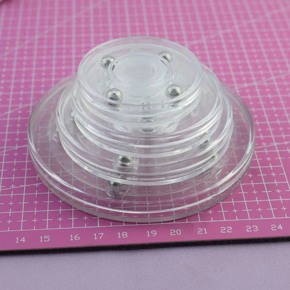 Creative 360-Degree Acrylic Turntable Transparent Round Rotating Display Stand Clear Plastic 360-Degree Rotary Table Antique Oasis Select 63mm