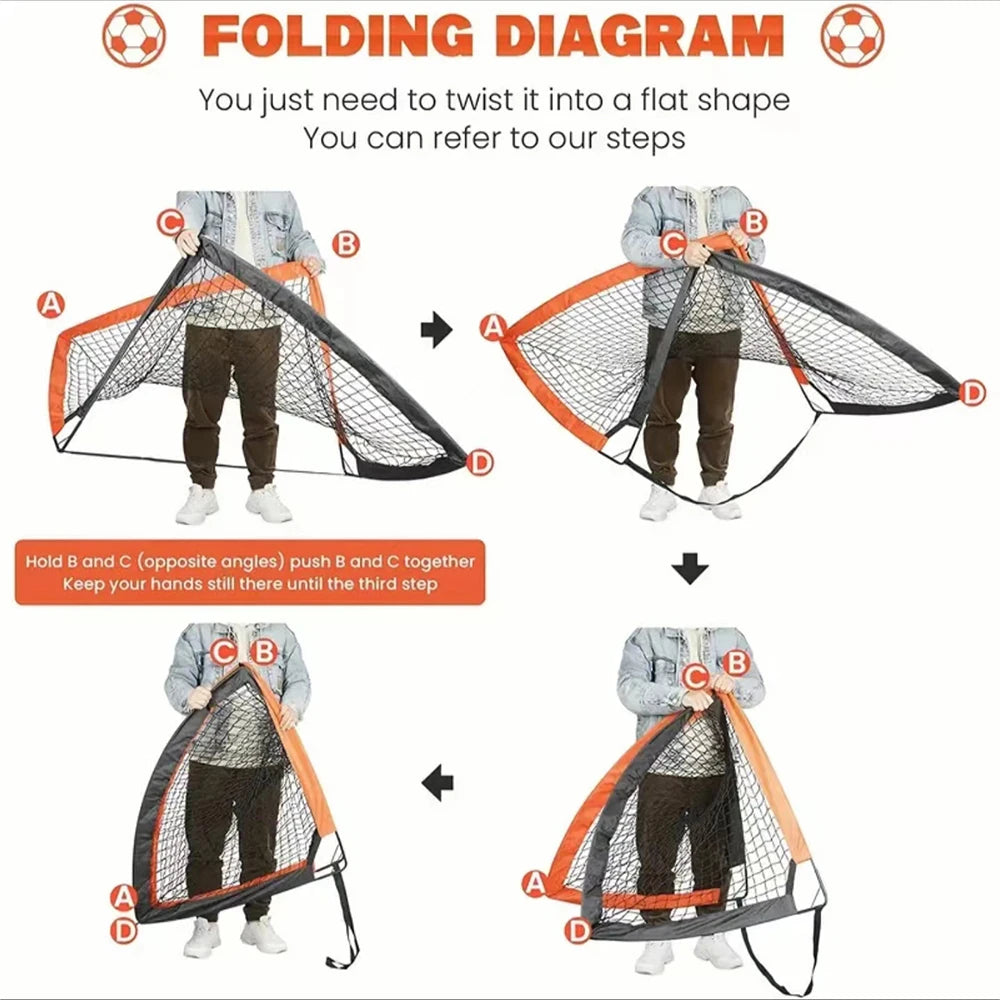 1pcs Portable Soccer Goals for Backyard Indoor and Outdoor Pop Up Soccer Goals Foldable Mobile Training Football Net Oasis Select