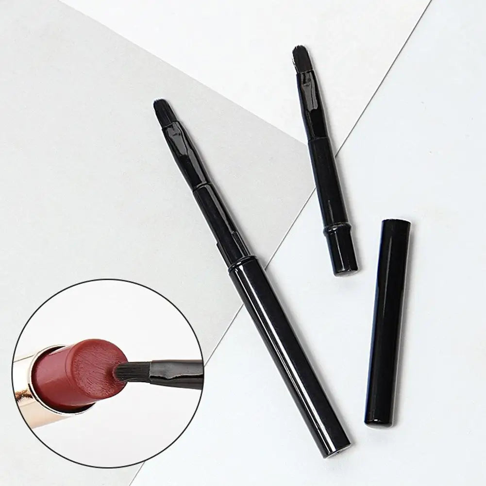 Makeup Lip Brushes Lipliner brushes Black with Cap Retractable Lipstick Brush Travel Portable lip scrub brush Gloss Makeup Brush Oasis Select