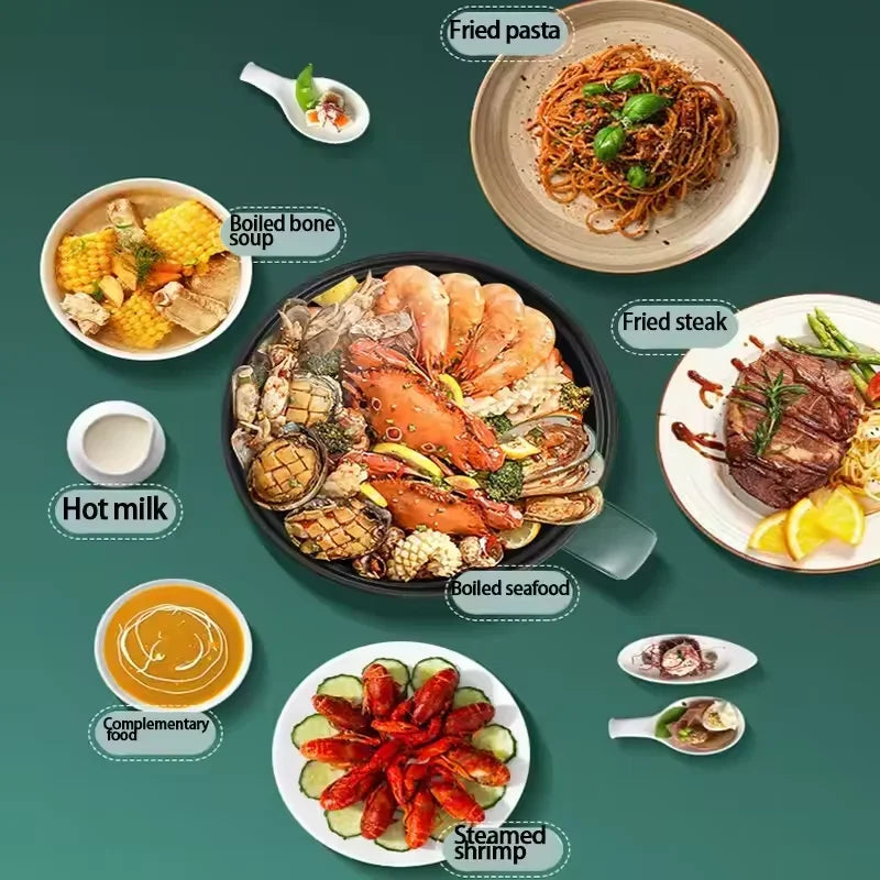 1.5L Mini Home Cooking Pot Multifunctional Rice Cooker Non Stick Pan Safety Material Potable Stockpot Utility Electrice Oasis Select