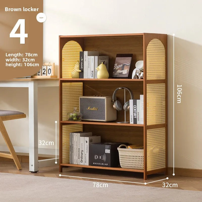 Bookcase Integrated Against Wall Student Household Bookshelf
