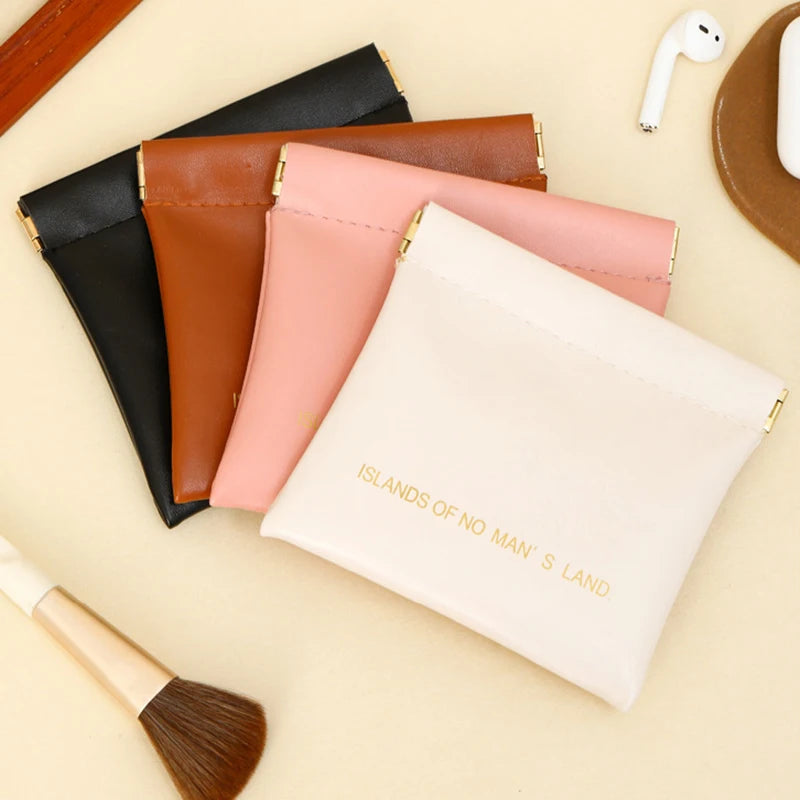 Pu Makeup Bag Storage Bags Shrapnel Bag Automatic Closing Data Cable Headphone Storage Bag Red Envelope Coin Purse Waterproof Oasis Select