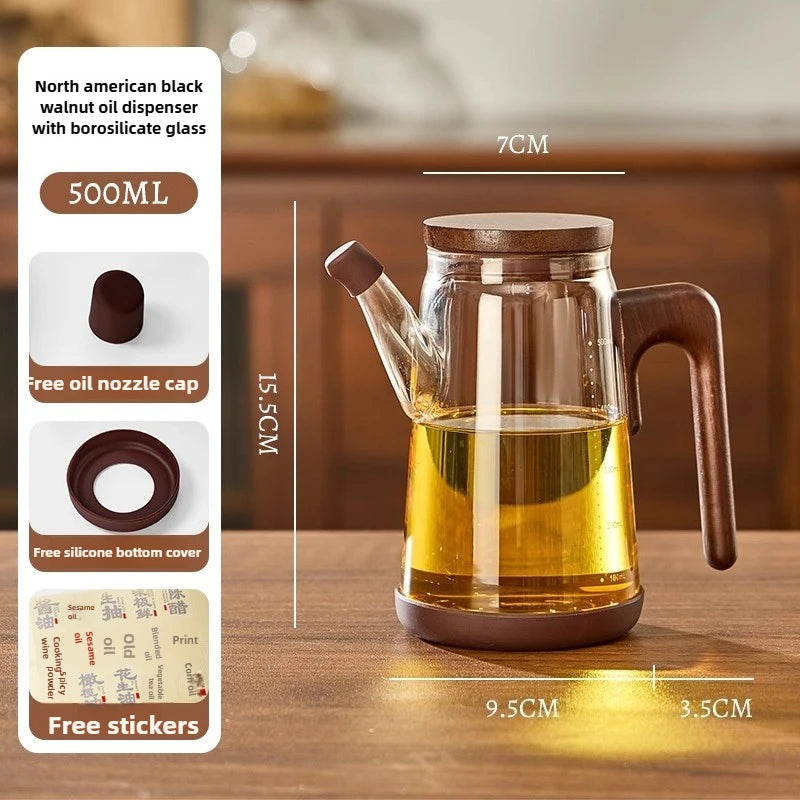 Walnut Oil Pot Kitchen Household No Oil Hanging Food Grade High Borosilicate All Glass Jar Pot Kitchen Storage Supplies Oasis Select B 500ml
