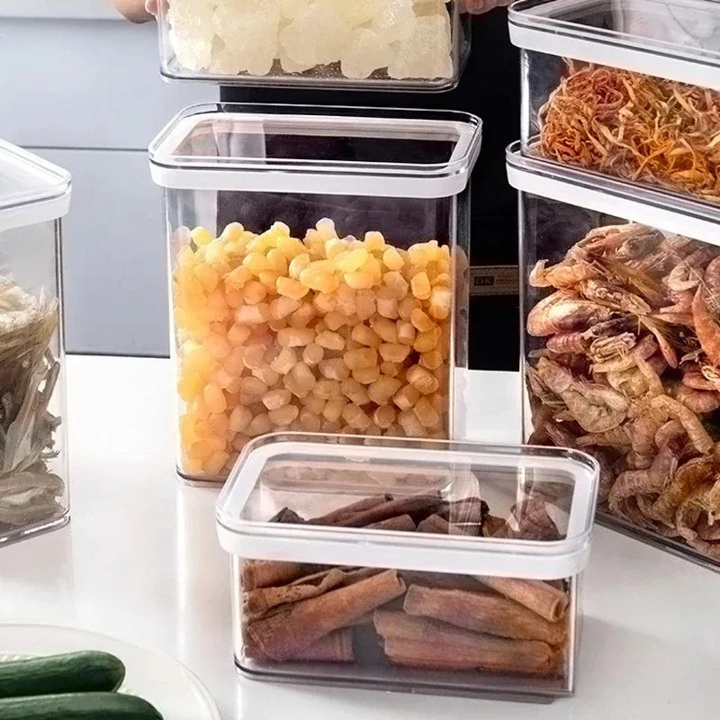 1pcs Food Grade Hanging Airtight Grain Storage Box Transparent Rectangular Moisture Proof Fresh-Keeping Container Oasis Select