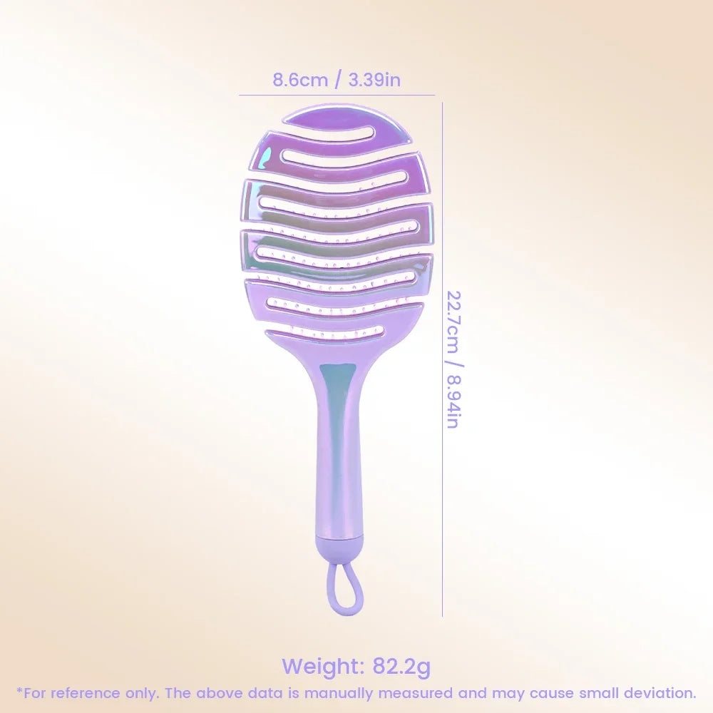 Iridescent Crescent Moon Detangling Hairbrush & Scalp Massager Detangling Hairbrush Oasis Select