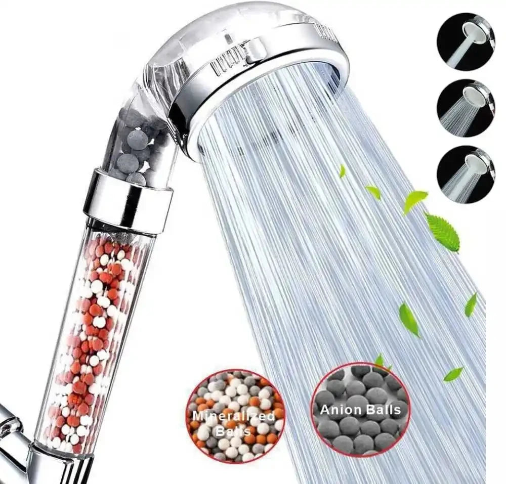 New Link 3 Functions High Pressure SPA Shower Head Water Saving Handheld Rainfall Bathroom Accessory Anion Filter Shower Oasis Select