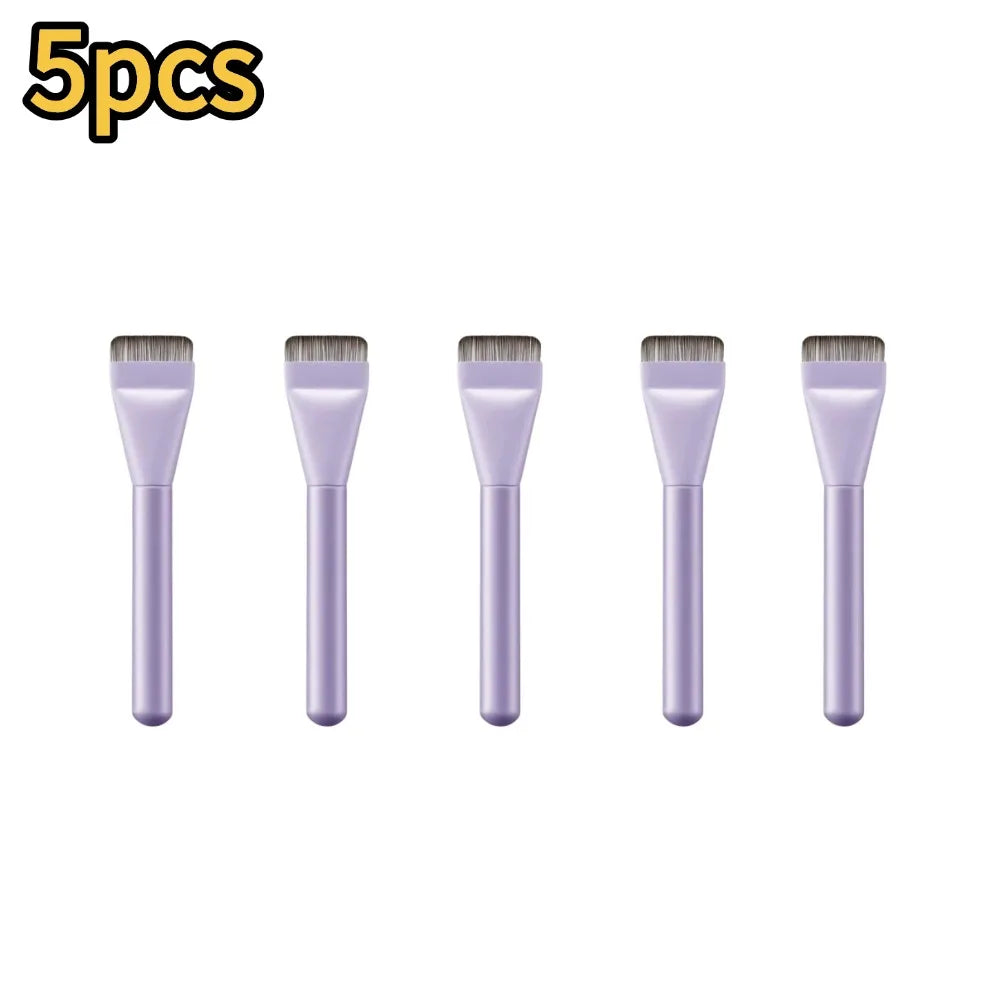 Flat-Head Foundation Brush – Ultra-Thin Traceless Makeup Tool Foundation Makeup Brush Oasis Select purple-5pcs