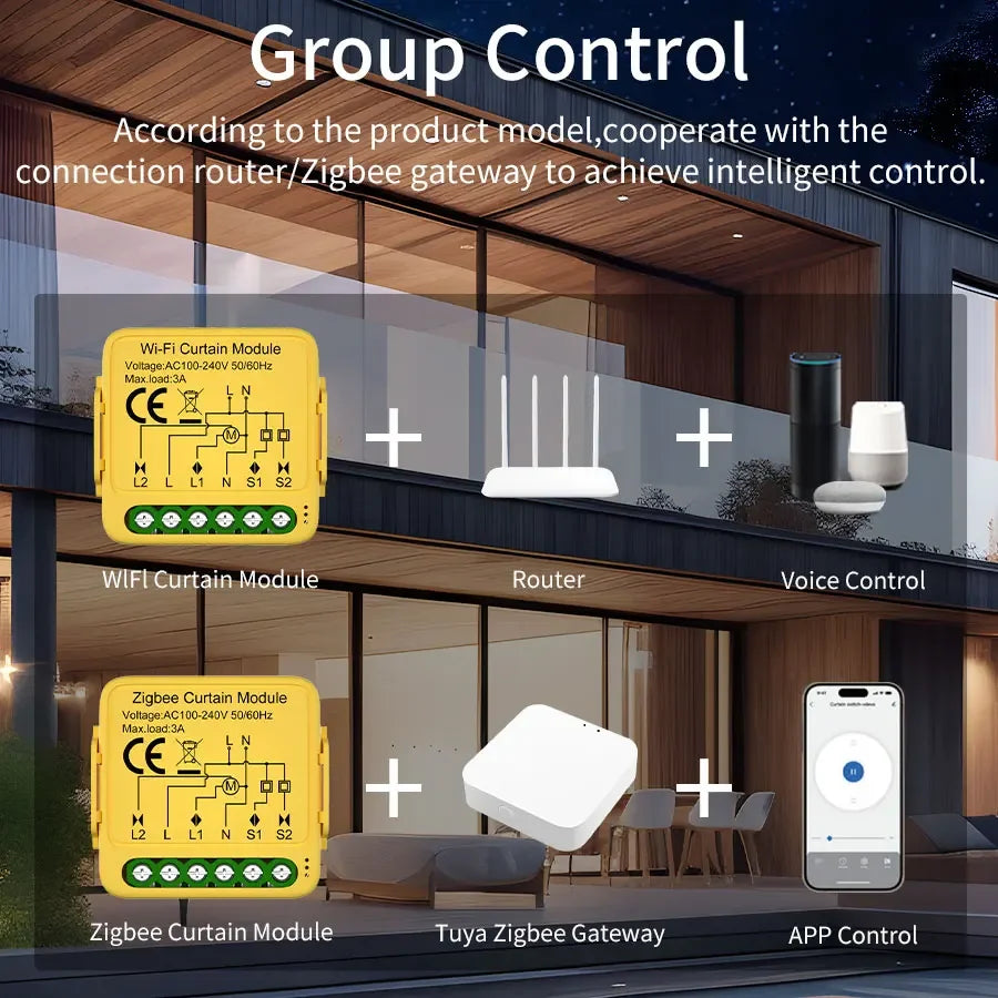 Tuya WiFi Smart Curtain Switch – Alexa & Google Home Smart Curtain Switch Oasis Select