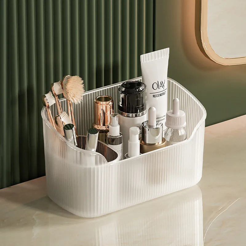 Desktop Cosmetics Storage Box Toiletries Cotton Swab Container Bathroom Accessories Brushes Makeup Organizer Case Lipsticks Box Oasis Select