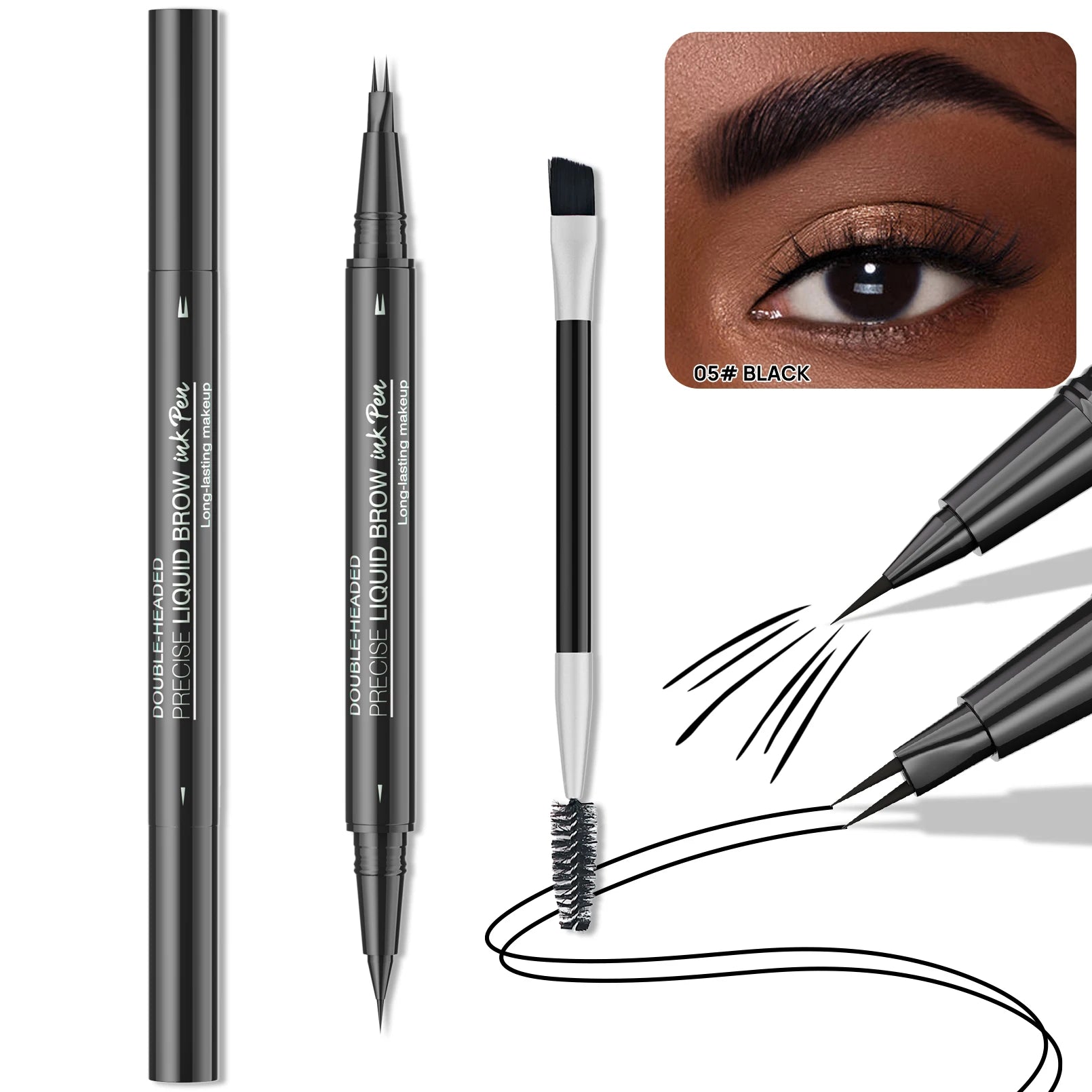 Hello Kiss 2-in-1 Microblading Eyebrow Pen | Waterproof Brow Pencil