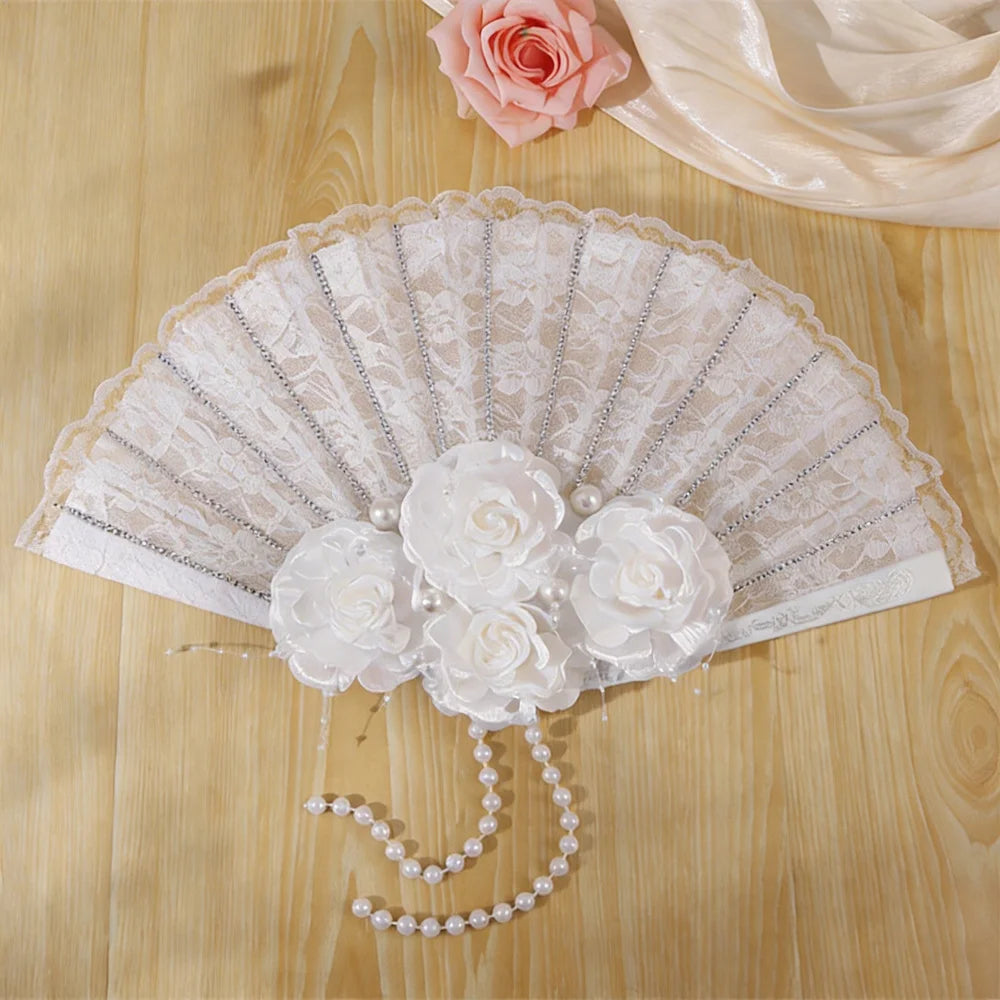 A wedding decoration fan, snow white art flower decoration wedding supplies, suitable for bridal engagement and wedding season, Oasis Select A