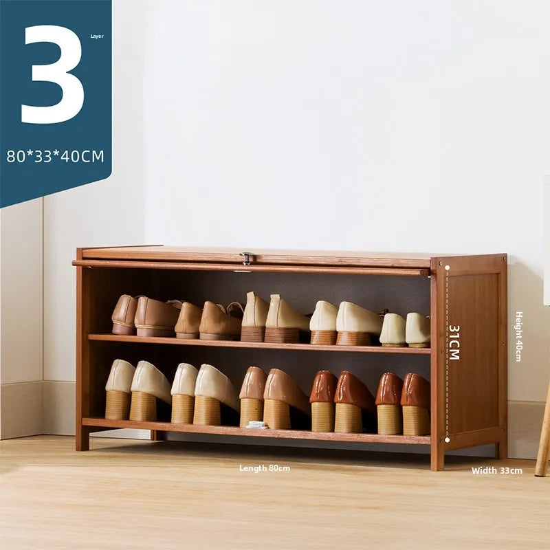 Imitation rattan woven shoe cabinet, simple shoe rack at the door of the home, economical storage, multi-layer dust-proof Oasis Select Three layers 80 long