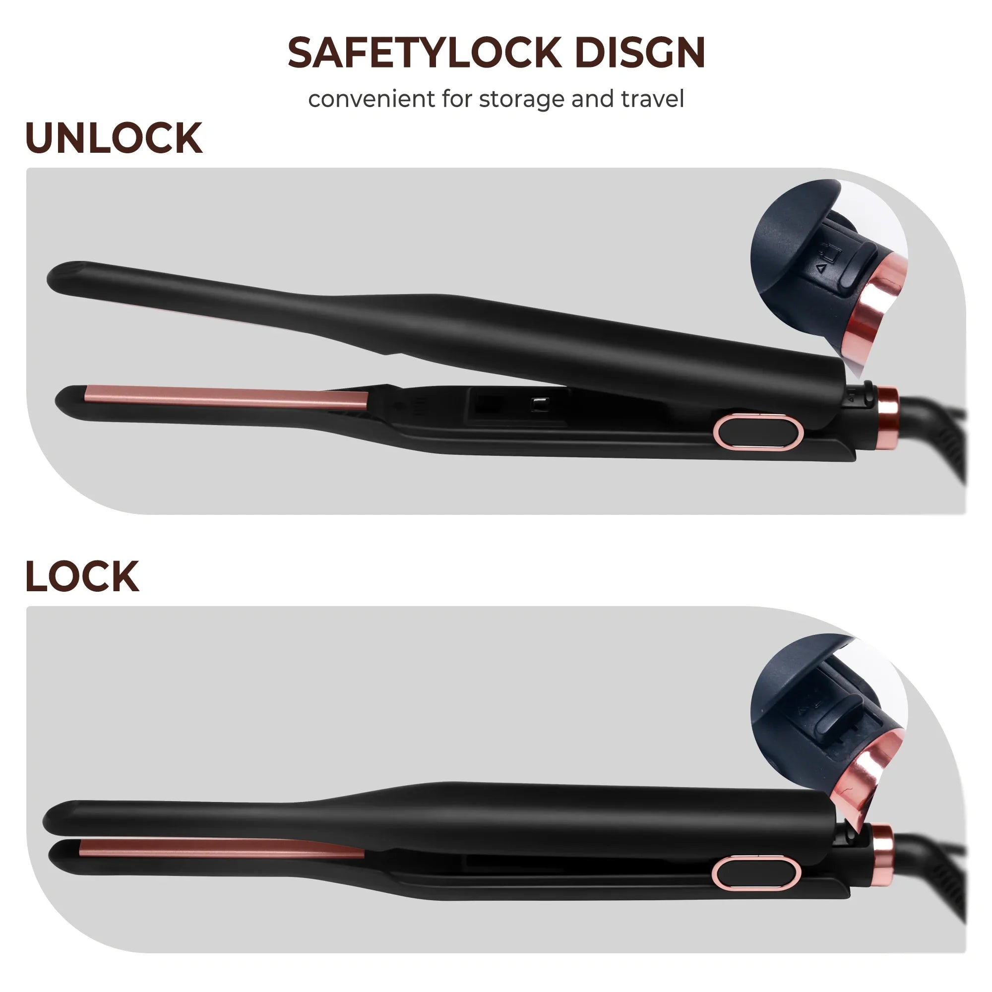 URGGU Mini 2-in-1 Pencil Flat Iron for Short Hair & Curling