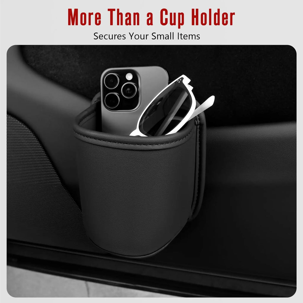 PU Leather Car Cup Holder – Clip-On Seat & Door Organizer