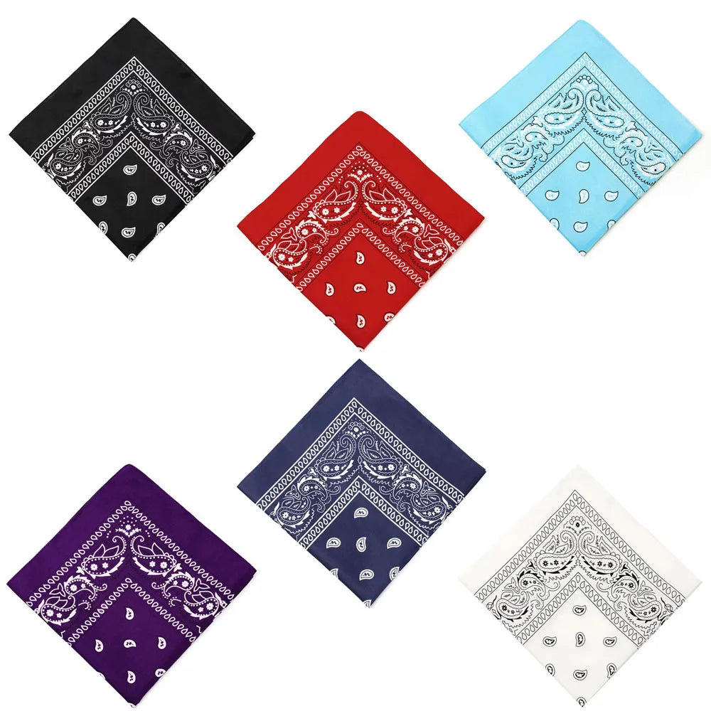 1/4/6Pcs Fashion Hip HopBlend Bandana Square Scarf Black Red Paisley Headband Printed For Women/Men/Boys/Girls Oasis Select mix 6pcs 55X55 cm
