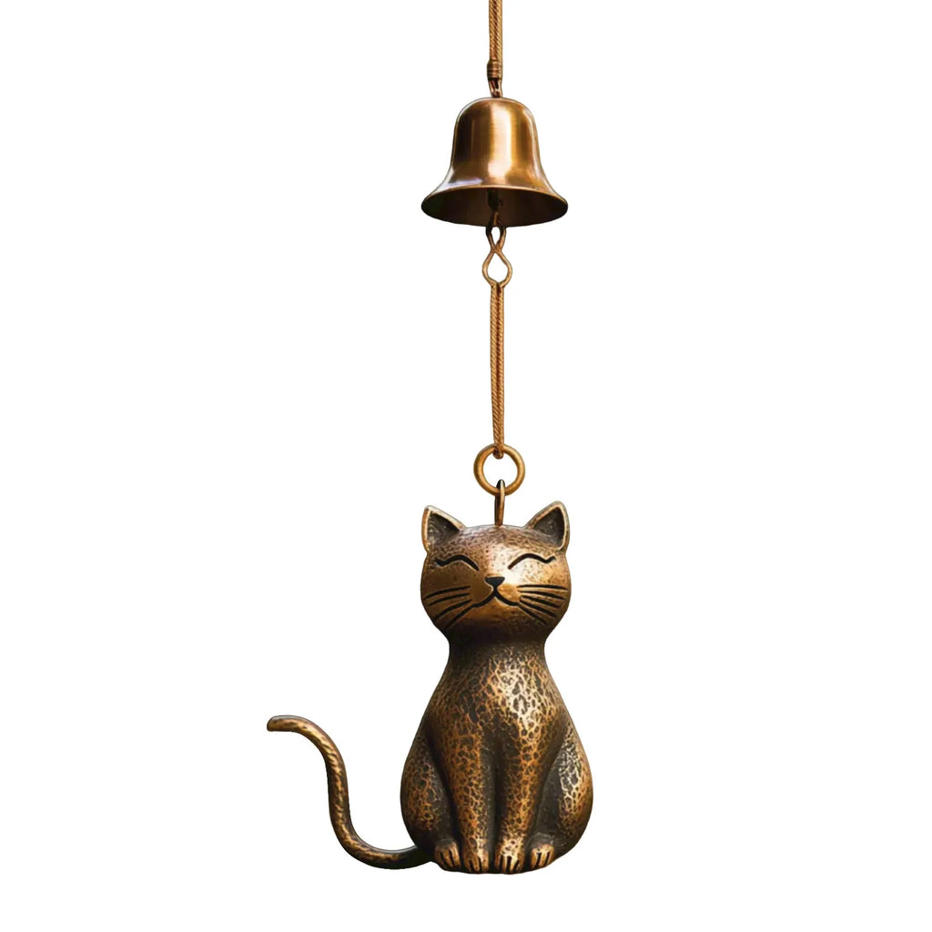 Metal Cat Wind Chime – Outdoor Garden Décor Gift for Cat Lovers Garden Wind Chime Oasis Select D One Size