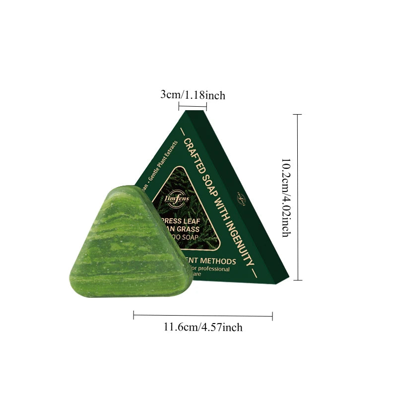 120G Cypress Leaf Usman Grass Shampoo Bar, enriched with ginseng, cypress leaf, and other herbal extracts Oasis Select